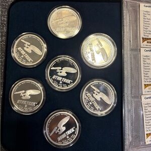 1989 Star Trek .999 Silver Proof 7 Coin Set in Holder- Rarities Mint